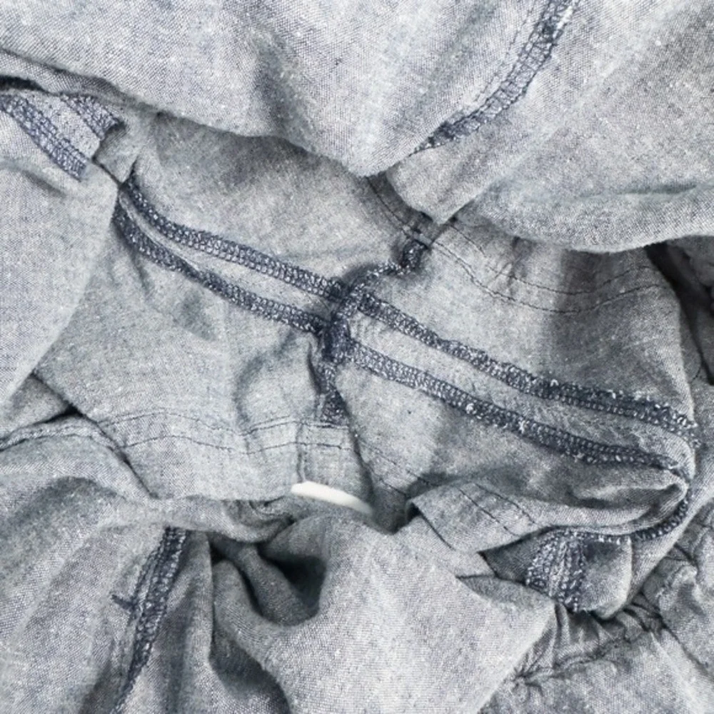 Toad & Co Tara Hemp Romper Medium V Neck Faux Wrap Blue Gray Minimalist‎ Granola